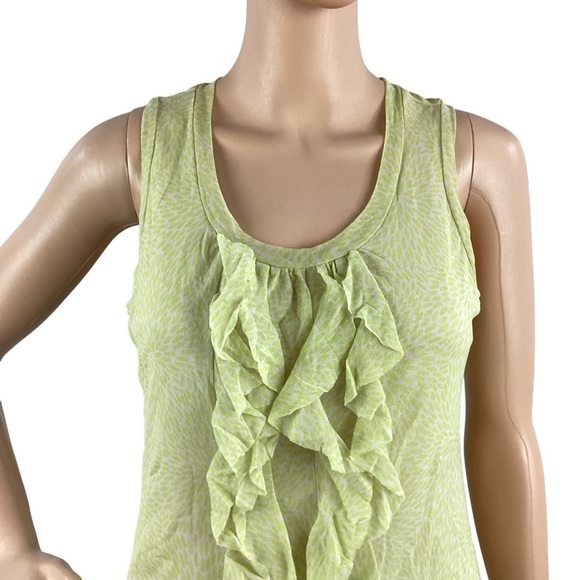 Chico's Nylon Ruffle Tank Top Size S Light Green - Picture 2 of 6